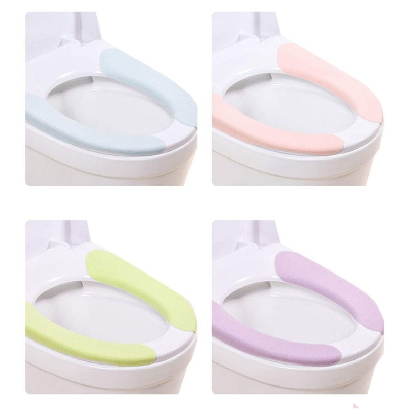 Bathroom Warmer Toilet Seat Cover Pads 4 Pack Washable and