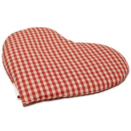 Rapeseed Cushion Heart Approx. 30 x 25 cm – Organic Fabric Red/White – Heat Cushion – Grain Cushion – A Charming Gift