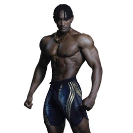 [FIED] FIDO 15.5 Inch Men's Fig Pants, Surf Pants, IFBB NPC SSA (Warrior Blue), blue