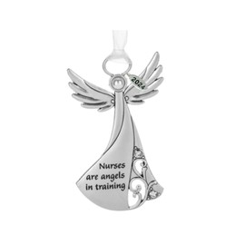 Twisted Anchor Trading Company Metal Angel Christmas Ornament 2024 or Car Charm for Nurse, Mom, Grandma, Daughter, Friend or Sister with Sparkling Stones (Nurse)