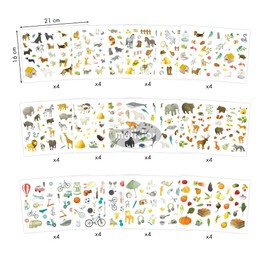 Maildor AE017O Packung mit 1,692 Stickers Mini Stick (ideal für Kinder ab 5 Jahren, große Sortiment ideal für Kindergärten oder die Schule, 4 Blätter in Format DIN A5 pro Thema) buntSortiert