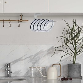 Glass lid storage holder - space-saving design - stores up to 12lids vertically, organizes kitchen cabinets and countertops, metal, black