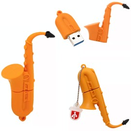 16 Gig USB Flash Drive 16GB - Pendrive 16GB - 16 GB Thumbdrive Saxophone - Sax USB Stick (Saxophone)