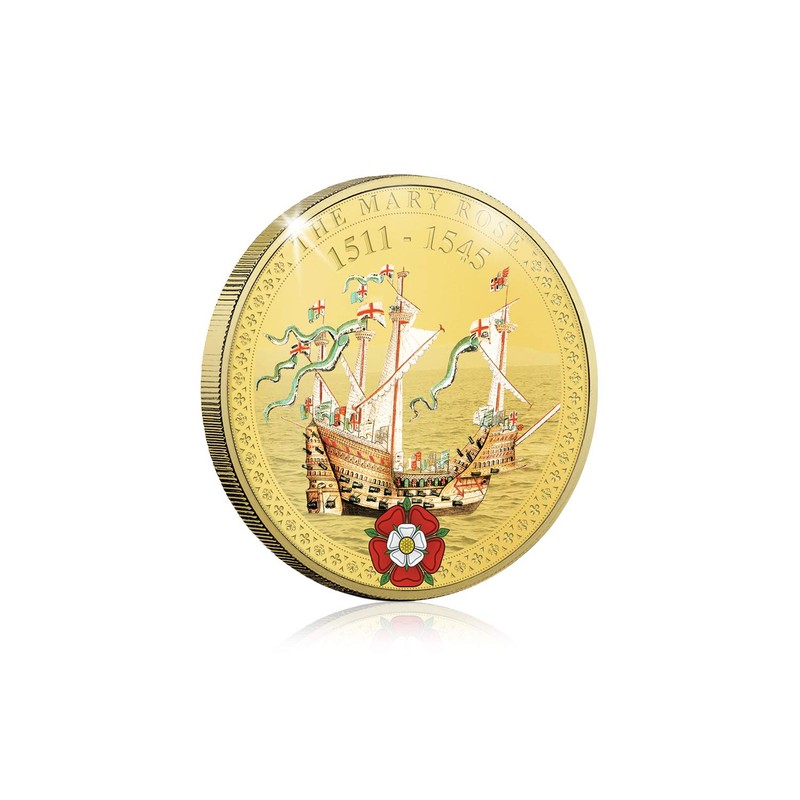 Tudor Memorabilia History Gifts Collectable Gold Coin With Ruby -
