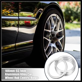 Hihaha 4pcs OD 108mm to ID 93.1mm Aluminum Alloy Car Auto Hub Centric Rings Wheel Bore Center Spacer Replacement Durable Material