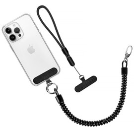 MOLOSLEEVE 1-Pack Phone Lanyard - Includes 1 Phone Tether & Wrist Strap, Compatible with Smartphones (Black)