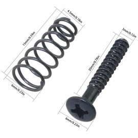 FMHXG 6pcs Black M3*20 Electric Guitar Bass Saddle Pressure String Code Screw Spring Guitar Mounting Screw Pickup Spring