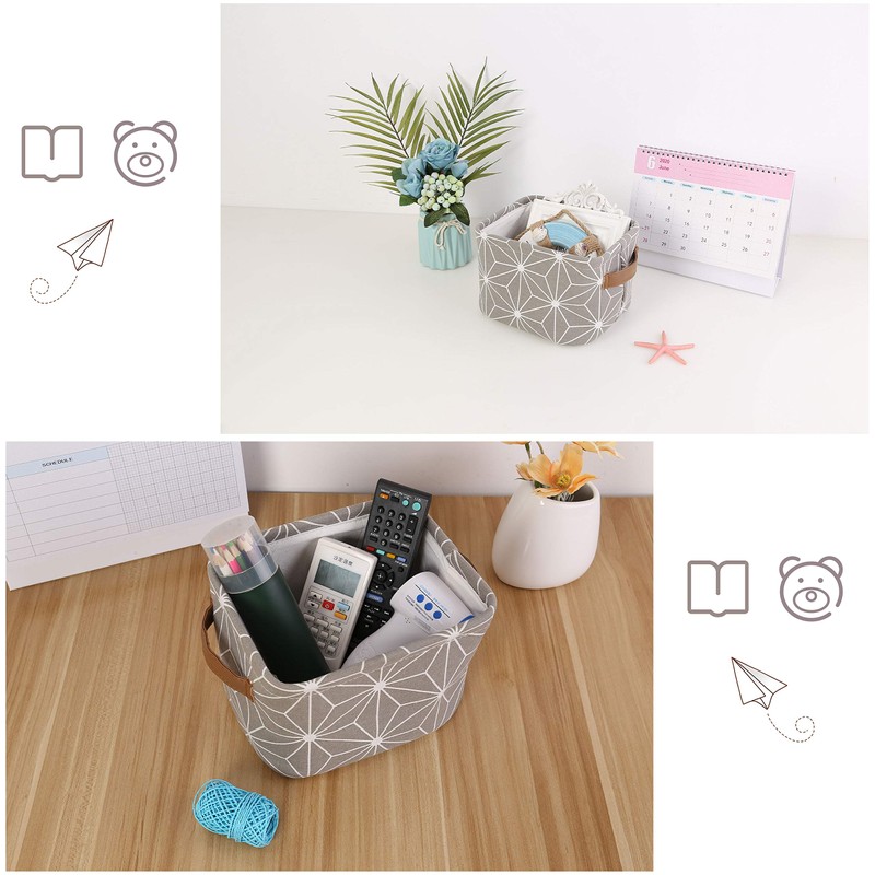 LessMo 4 Pack Storage Baskets, Collapsible Mini Storage Boxes, Canvas