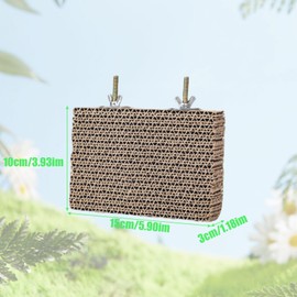 Bird Perch Parrot Toy Cardboard Paper Parakeet Perch Stand Nail Sharpener Perch Chew Toy Birds Training Perch Bunbird Cockatiel Cage Perch (Khaki, S: 5.9 x 5.9 x 1.2 inches (15 x 15 x 3 cm)