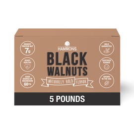 Hammons Fancy Large Black Walnuts -Wild Harvested - Non-GMO - Gluten-Free - High Protein - Keto Snack - Nuts for Cooking and Baking - 5Lb Box