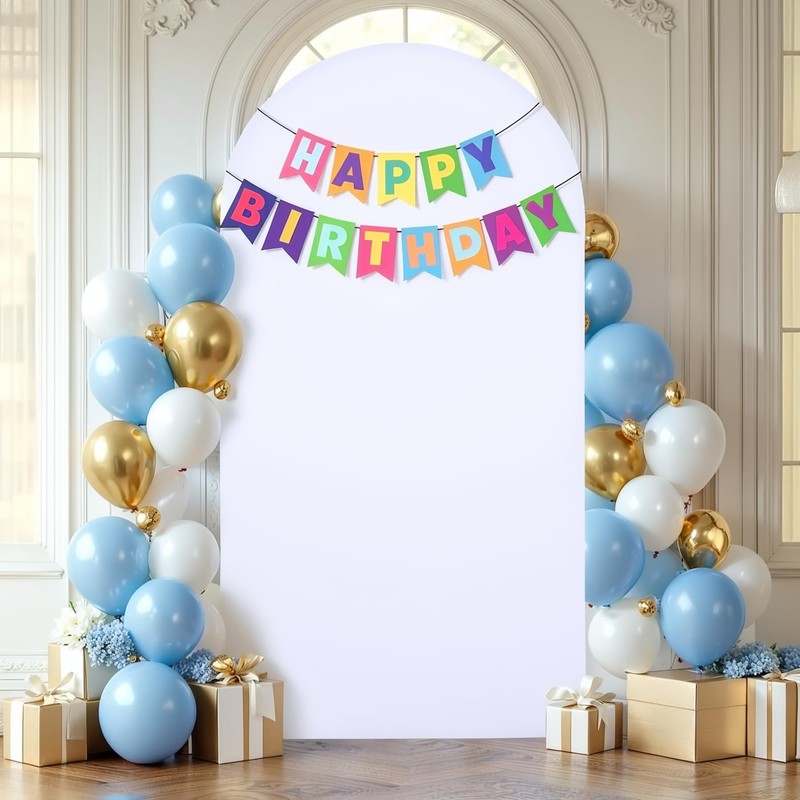 7.2FT White Arch Backdrop Cover, Spandex Fitted Wedding Arch Stand