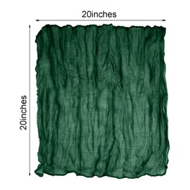 Nydotd 12pcs Christmas Cheesecloth Napkins 20 x 20 Inch Boho Dinner Napkins Wrinkled Rustic Linen Table Napkins Decorative Cloth Napkins for Wedding Party Baby Shower Family (Emerald Green)