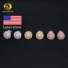 2025 Hot Selling Bulk Stock in America Warehouse Fashion Fire Jewelry Hip Hop S925 Screw Back VVS1 Moissanite Stud EarringsSize: 7mm, Color: Silver