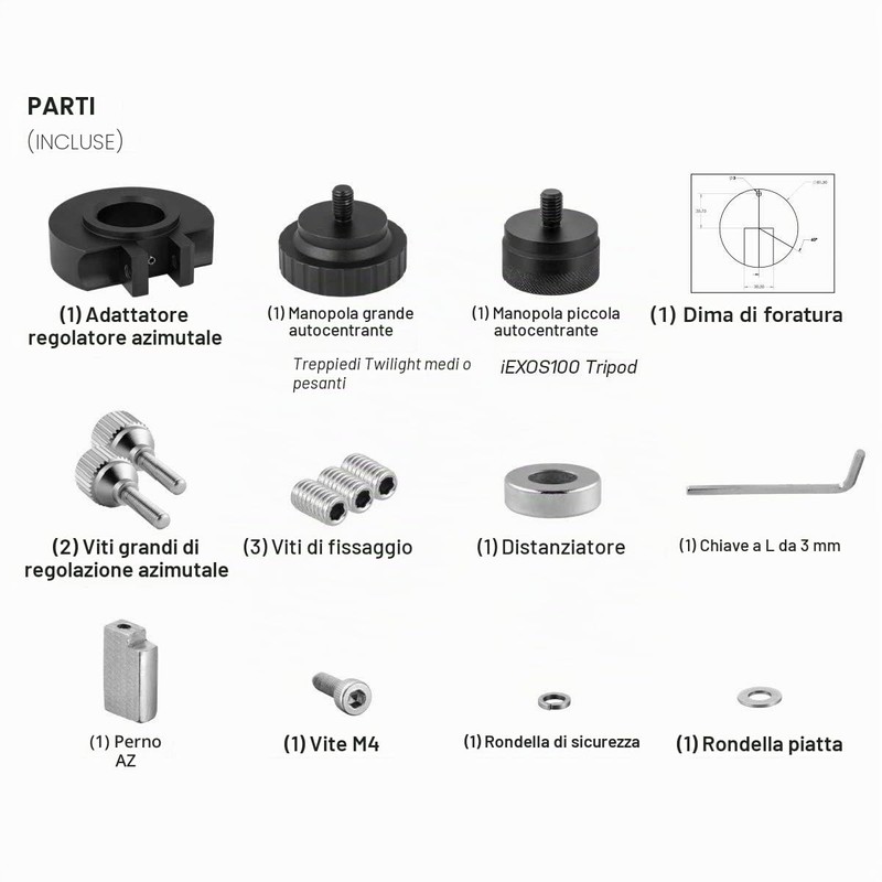 Dispositivo di regolazione micrometrica in azimut EXPLORE SCIENTIFIC per montatura