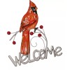 Rustic Country Red Cardinal Bird Perching On Branch Welcome Sign