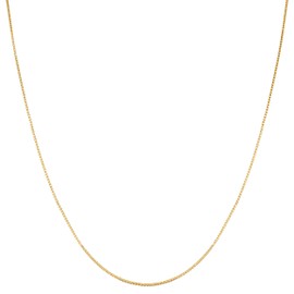 Kooljewelry Yellow Gold Over Sterling Silver 0.8 mm Box Chain Necklace (16 inch)
