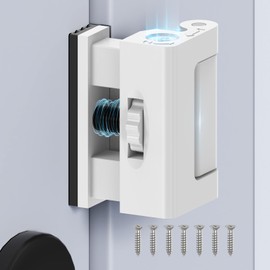 Mixizigoz Upgraded Aluminum Alloy Door Reinforcement Lock - Home Security Flip Deadbolt Door Latch with Screws - Withstands 800 lbs, Fits Inward Swinging Apartment, Bedroom (White-1 Pc)