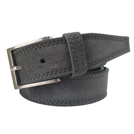 MENS BELT 100% ITALIAN GREY SUEDE BELT 35MM (LARGE 36-38 INCHES)