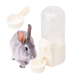 Botella de agua para conejos, 700 ml/23 oz, dispensador de agua colgante, comedero, jaula, jaula, conejera, conejo, cachorro, gato, chinchilla, hurón, conejillo de indias, ardilla, erizo (blan