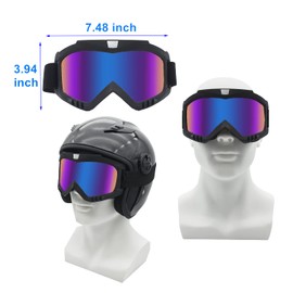LJDJ Dirt Bike Goggles, 2 Pack Motorcycle Goggles, ATV Goggles, Riding Goggles, Ski Goggles, Windproof Glasses, Racing Helmet Goggles for Youth, Teens, Men & Women