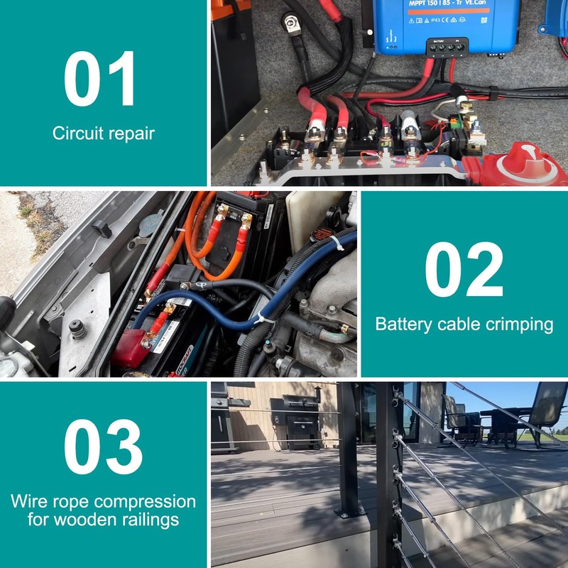 Brileine 10 Tons Hydraulic Crimping Tool with 9 Dies -