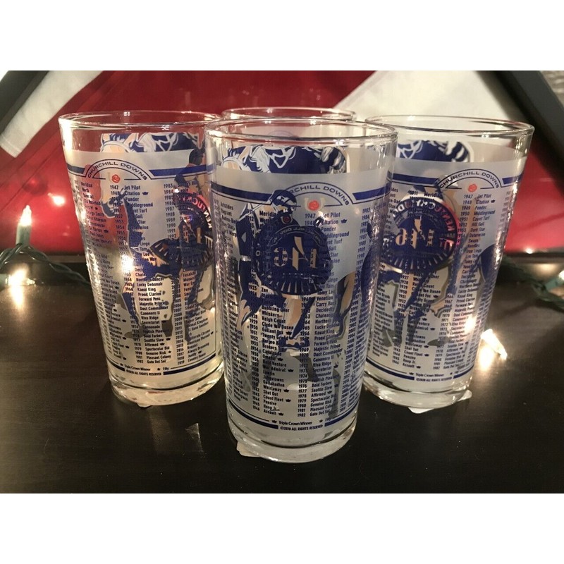 Churchill Downs Genuine Product SET OF 4 KENTUCKY DERBY GLASSES
