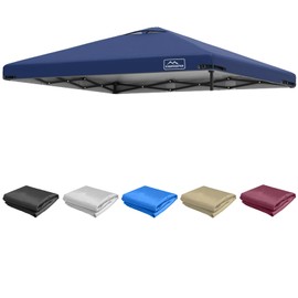 KAMPKEEPER Replacement Top Pop Up Canopy Tent Cover Roof with Air Vent and Adjustable Elastic Strap, Polyester UV Waterproof for Outdoor Garden Patio Sun Shade(Top Only) (Navy Blue, 10x10FT)