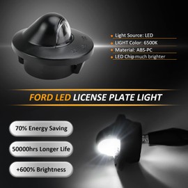 Bestview Luz de matrícula, placa de parachoques trasero, montaje de carcasa de repuesto compatible con Fo-rd F150 F250 F350 Super Duty Ranger Explorer Bronco Excursion Expedition, 6500 K blanco, enchufe LED T10