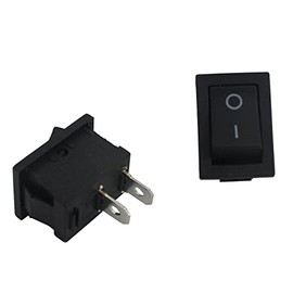 Lumonic 5 x Plastic Rocker Switch Off Switch 21 x 15 mm in Black I with a 4.8 x 0.8 mm Plug Flat Connector I Suitable for 250 V 3 A