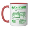 EM-50 Urban Assault Vehicle (1981) Ceramic Mug, Red/White