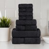 Superior Cotton Chevron 8 Piece Assorted Towel Set, Zero Twist,