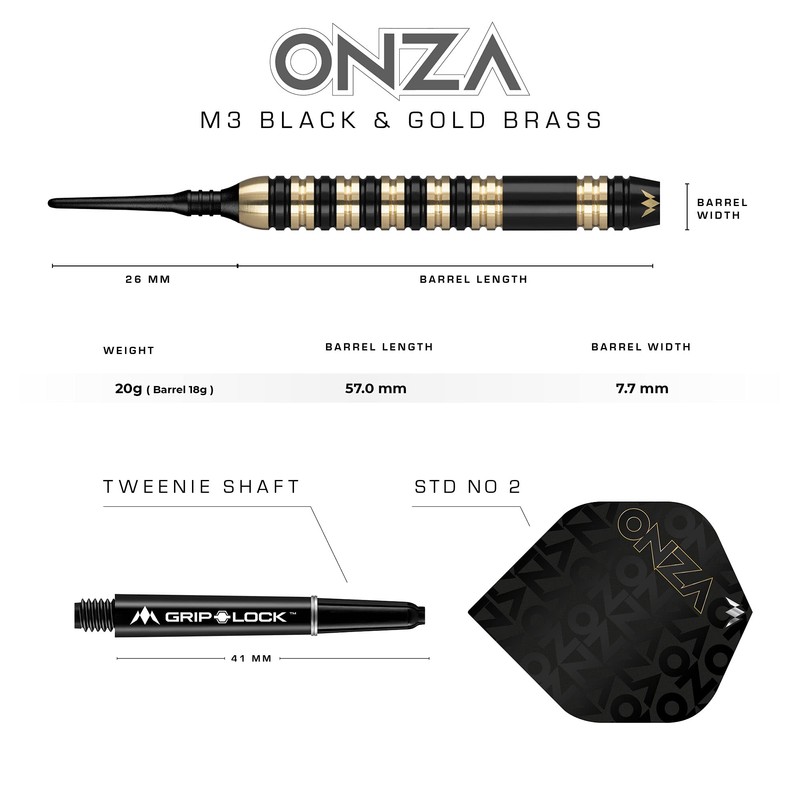 Mission Onza M3 Brass Soft Darts 20 g