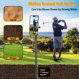 Golf Tripod & Monopod,Golf Swing Phone Holder,47.6" Magnetic Adjustable Aluminum Alloy Selfie Stick,Record Golf Swing and Training Aid,w/Spike Stake Mount,Compatible with All Phone Camera GoPro