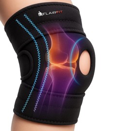 Rodillera de Compresión con Diseño Anatómico, Protección Rotuliana y Varillas Laterales de Silicón, Ideal para Deportes y Rehabilitación, Incluye funda protectora, Color Negro, Mediana.