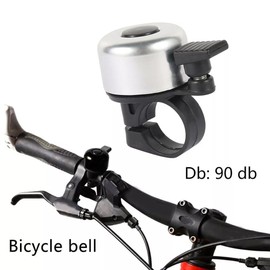 TDR Bike Bell Bicycle Handlebar Horn Ring Bell Cycling Bell Loud Sound Alarm Mini Round Bell Aluminum Alloy Plastic Handlebar Mount 22mm Diameter Silver