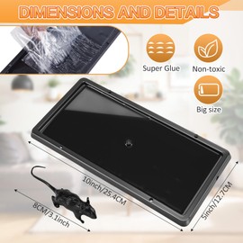 Qualirey 10 Pack Ultra-Sticky Mouse Glue Traps with 6 Pcs Fake Bait Mice, Enhanced Double Attraction Technology for Home, Kitchen, Office Indoor Outdoor Use, 5x10 Rodent Control with Lifelike Rat