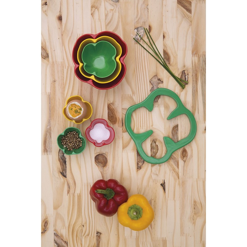 zakdesigns"Pepper" Bowl, Multi-Colour, 3-Piece