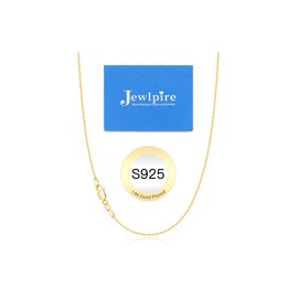 Jewlpire 14K Plated Gold Chain Necklace for Women, 1MM Cable Chain Gold Chain for Women Sturdy Women's Chain Necklaces, 14 Inch