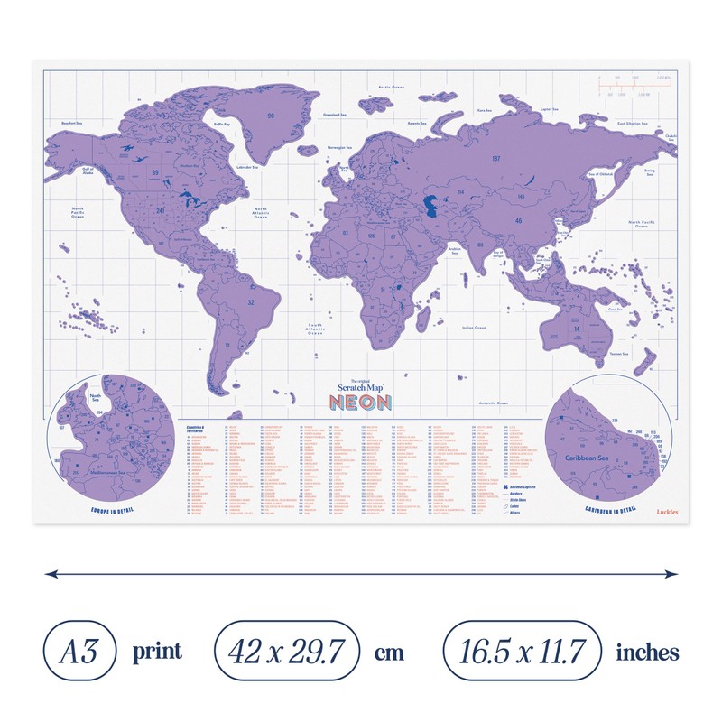 Luckies Scratch Map - Scratch Off World Map - World