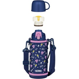 Thermos FJJ-801WF NVPL Vacuum Insulated 2-Way Bottle, Navy Purple, Direct Drinking Cup, For Kids, School Commuting to Kindergarten or School Commutes
