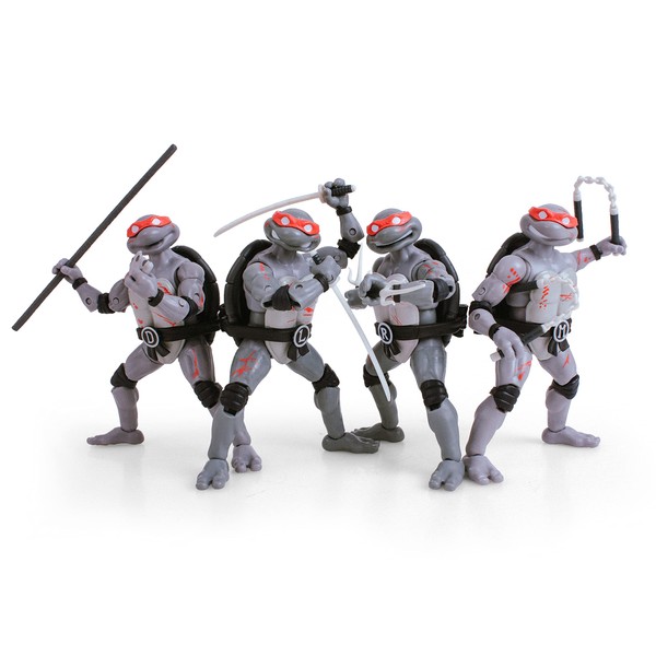 The Loyal Subjects TMNT Battle Damaged Comic Line Art 4-Pack BST AXN 5" Action Figure Set