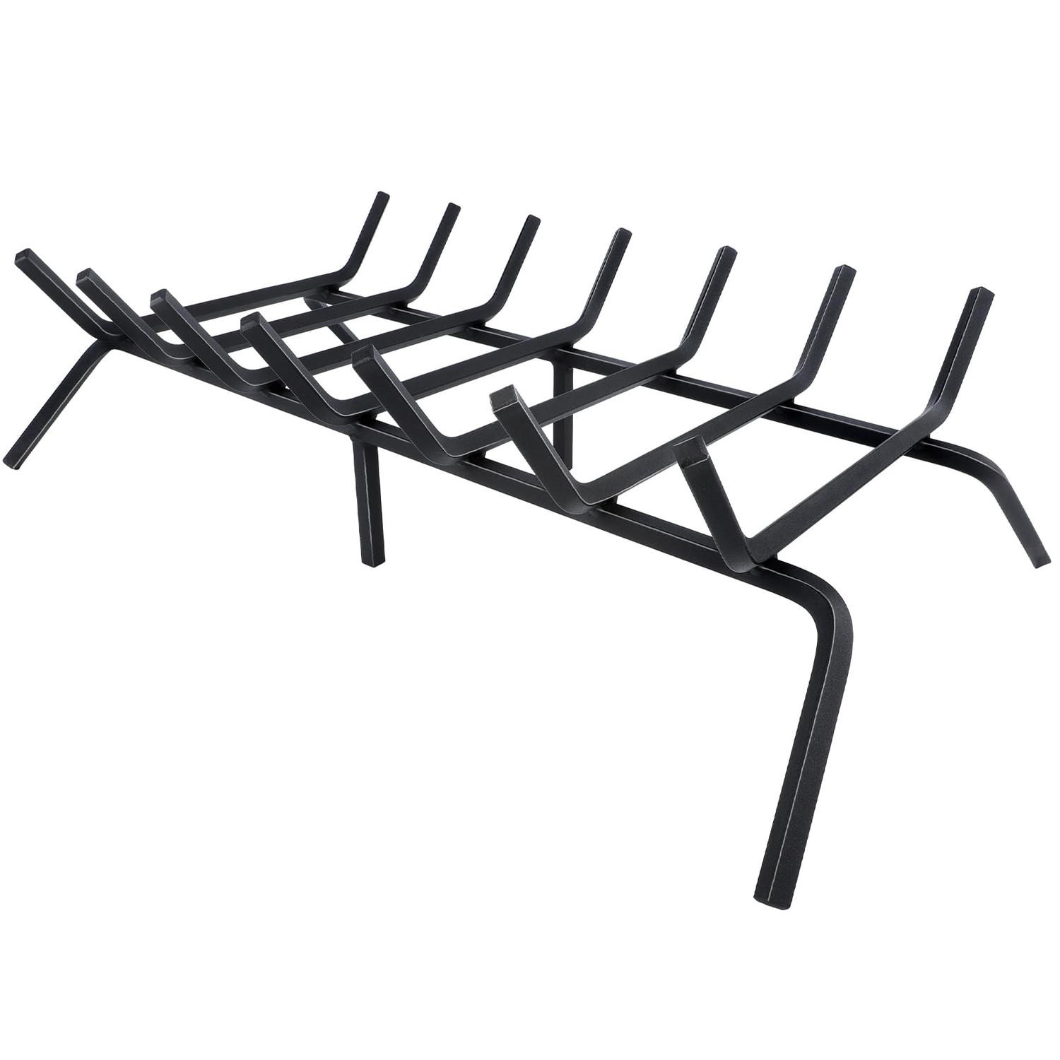 Luoieo Fireplace Grate,Fireplace Log Holder,Heavy Duty Solid Cast Iron ...