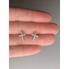 Premium Sterling Silver Cross Stud Earrings with Cubic Zirconia Stones