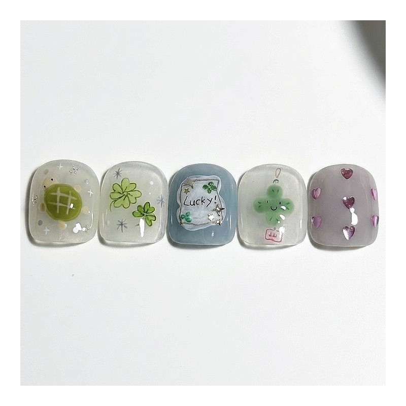 [Ar] Lucky handmade nail tips drawing nail art specialist /