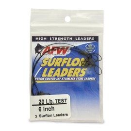 AFW American Fishing Wire Surflon Leaders, Black Color, 20 Pound Test, 9 -Inches, 3-Pack