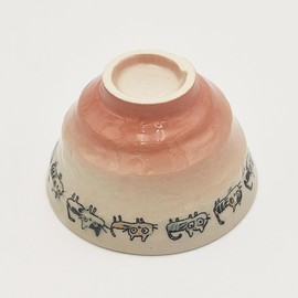 Mino Ware 133-61224 Lightweight Rice Bowl, Approx. 4.7 inches (12 cm), Red Rice Bowl