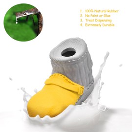Royal Pets AU Indestructible, Durable & Tough Boot Dog Chew Toy (Yellow, Small)