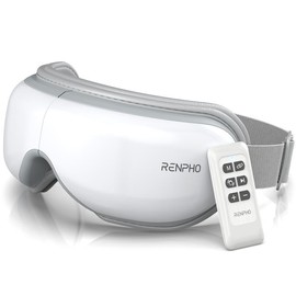 RENPHO Eyeris 1 Eye Massager with Heat, Mothers Day Gifts Smart Eye Mask with Bluetooth Music Birthday Gifts for Women Men, Eye Care Device:_White with Remote Control