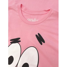 Tee Luv Men's Patrick Star Face Shirt - Spongebob Cartoon Character T-Shirt, Light Pink, 3XL