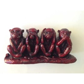 4 FOUR MONKEYS STATUE FIGURINE DO NO EVIL SAY NO EVIL HEAR NO EVIL SEE NO EVIL